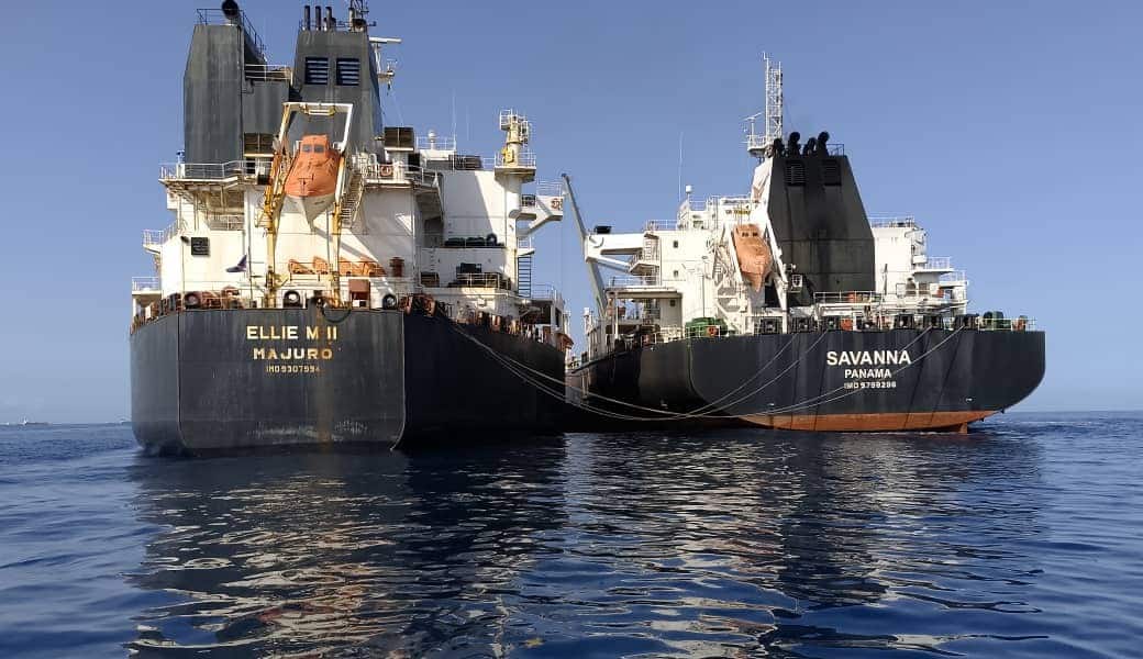image of two ships in collision