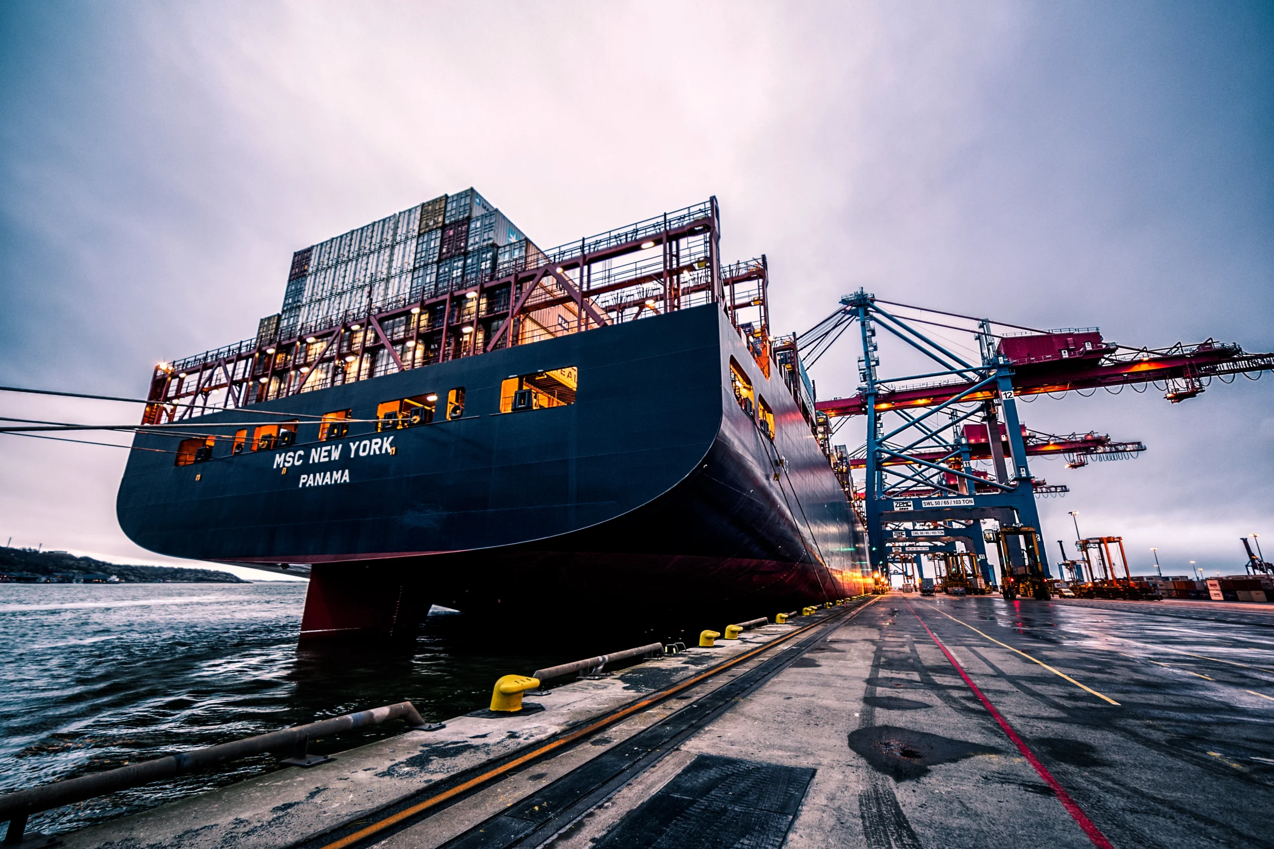 image of a ship on the dock